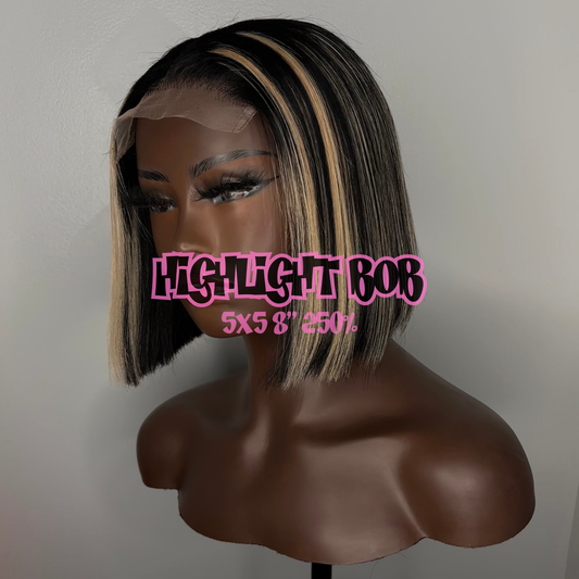 8” HIGHLIGHT 5*5 BOB WIG